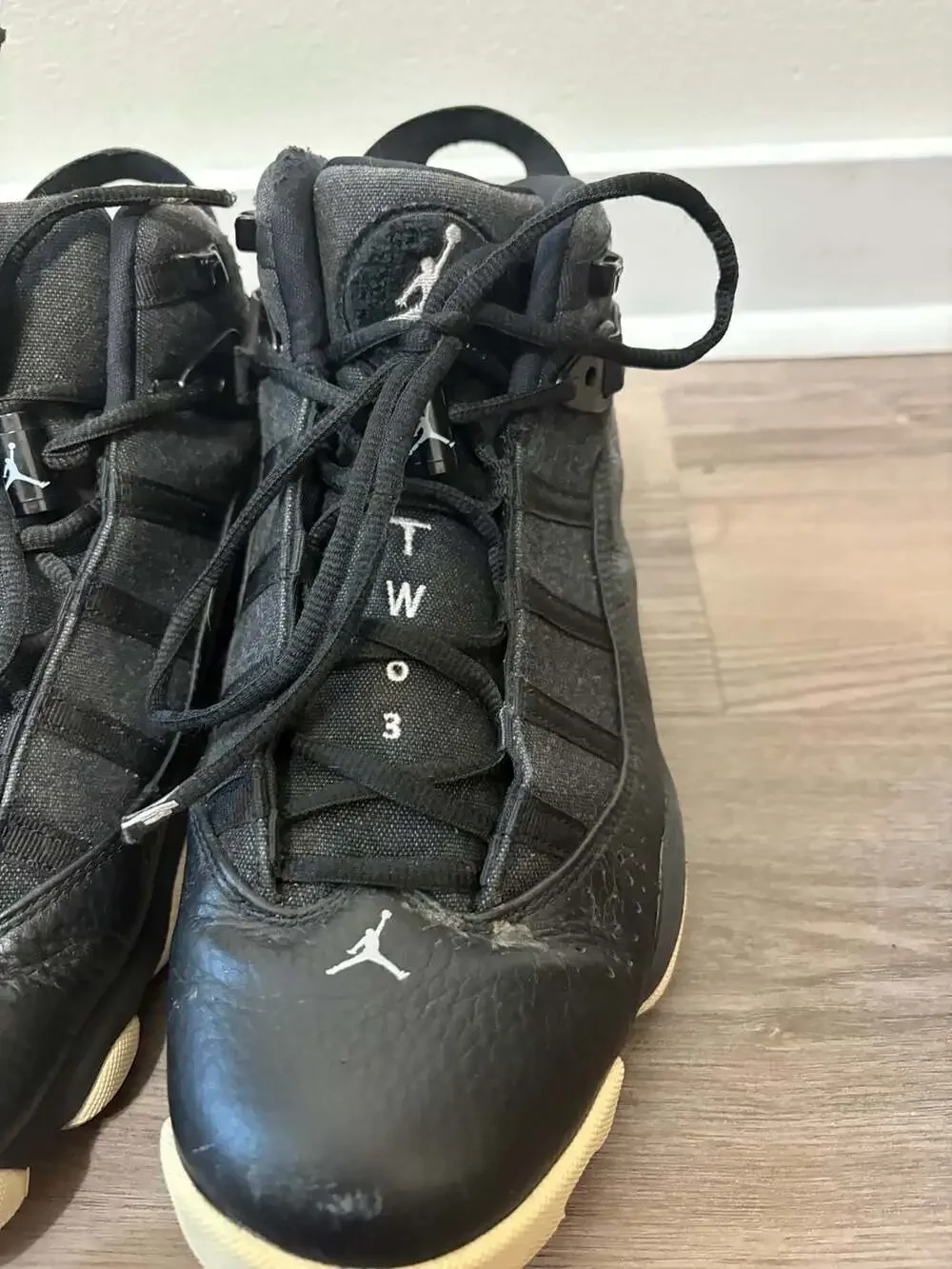Jordan 6 Rings Black and Tan Sneakers